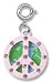 CHARM IT!© Gorgeous Reversible Pink World Peace Charm with Pink Crystals