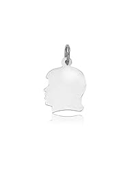 14K White Gold Girls Head Charm (12 x 21 mm)