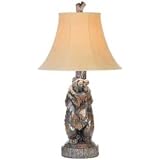 Dick Idol North Woods Standing Bear Black Table Lamp