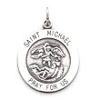 St Michael Sterling Silver Medal Pendant,18"stainless Steel Necklace Chain