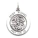 St Michael Sterling Silver Medal Pendant,18" Steel Necklace Chain