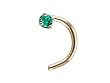 Emerald CZ Nose Screw 14 karat Gold Prong Set