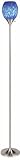 Oceanic Blue Finish Hand-Blown Cased Glass Floor Lamp