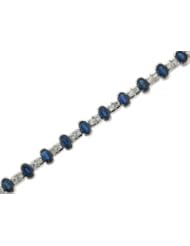 14k Solid Gold Blue Sapphire Diamond Bracelet (14.30 cts.tw.)