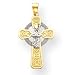 14k Two-tone and Rhodium St. Patrick Celtic Cross Pendant