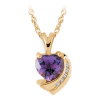 10kt. Gold, Amethyst and Diamond Pendant by Fred Meyer Jewelers