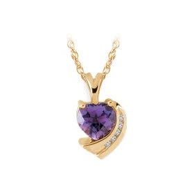 10kt. Gold, Amethyst and Diamond Pendant by