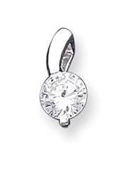 Sterling Silver CZ Pendant w/Chain