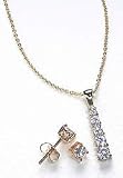 Signature 18' Graduated Cubic Zirconia Set 18KT GOLD OVER STERLING