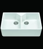 CDA KC12 Ceramic Double Bowl Belfast Style Kitchen Sink
