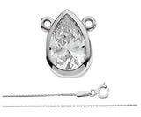 1.45 Carat Pear Diamond Bezel Solitaire Pendant 14k White Gold D-VS2,EGL Certified