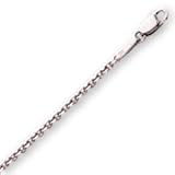 14K White Gold Diamond Cut Cable Chain - Length 7