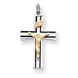 Sterling Silver Crucifix Pendant with 20 Inch Sterling Silver Chain