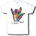 I Love You Tye Dye Sign Language Adult T-Shirt