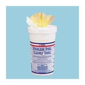 Stainless Steel Cleaner Towels 30 Towels per Canister, 6 Canisters per Case