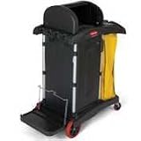 High Security Janitor Cart for Healthcare Settings, Black - Same Day Shipping (orders by 3 pm), Next Day Delivery (in most cases)