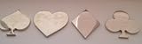 Set of 4 Silver Colored Poker Weights - Heart/Spade/Diamond/Club