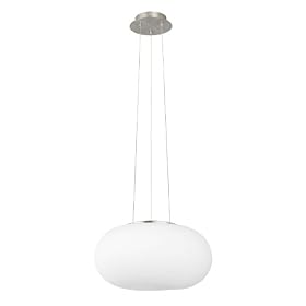 Eglo 86814A Optica, Nickel Frosted, 2-Light Opal Pendant Light Fixture by Eglo