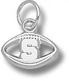 Michigan State Spartans Solid Sterling Silver ''S'' Pierced Football 1/4'' Pendant