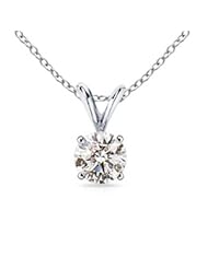 0.75 ct Round Diamond V-Bale Pendant Necklace
