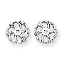 14k White Gold Brilliant Diamond earring jacket. Inside Diameter- 4mm