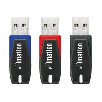 イメーション　ＵＳＢメモリー　Ｎａｎｏ　　２ＧＢ　３色パック（赤・青・黒） <2IE>UFDN2GX3C