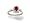 14K White Gold Genuine Emerald-cut Ruby and Diamond Ring - Size 4