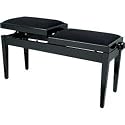 Musicians Gear Double Adjustable Piano Bench, Piano Black