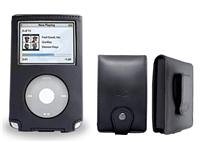 Apple 30GB iPod 5th Generation Leather Case w/ Swivel Belt Clip ~ (Available in Black, Brown, Green, Pink, White) + Home/Travel Charger + 12V Car Charger