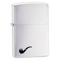 Zippo Brushed Chrome, Black Pipe Zippo ZI200PL