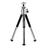 Ex-Pro Table-Top Mini Tripod, Aluminium Telescopic and compact - 3 Level - 15cm, 12.7cm & 10cm - Black & Silver (Suitable for Nikon Coolpix, Canon, Casio Exilim, Fuji Finepix, Kodak Easyshare, Panasonic Lumix, Olympus, Pentax Optio, Samsung Digimax, Sony Cyber-shot / Alpha & more)