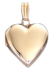 14k Yellow Gold 2 Photo Smooth Heart Locket