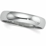 14K White Gold Light Half Round Band - 2mm
