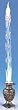 15" Icy Crystal Blue LED Icicle Candle with Botanical Silver Base
