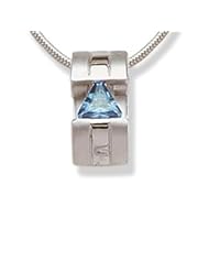 Matte and Shiny with a Blue Topaz Triangular Cubic Zirconium