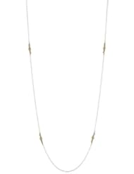 Mizuki Silver Chain and Gold Bead Station Necklace