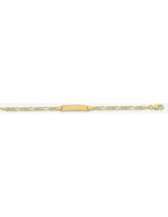 3mm 14k Concave Figaro Baby ID Bracelet 5.5"