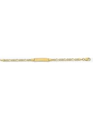 3mm 14k Concave Figaro Baby ID Bracelet 6"