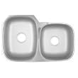 Kindred UC2132/90K/E 21-by-32-Inch Undermount Double Bowl Kitchen Sink, Silk