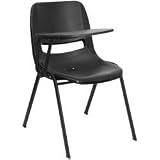 Black Tablet Arm Chair Desk with Right Side Tablet [RUT-EO1-BK-RTAB-GG]