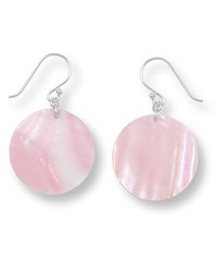 Boma Large Pink Shell Disc Earrings
