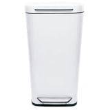 Steel 10 Gallon Trash Can (White) (30H x 17W x 17.40D)