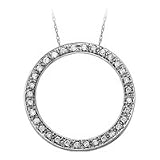10kt. White Gold, 1/2 ct. tw. Diamond Circle Pendant