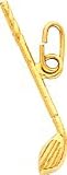 14K Yellow Gold 3D Golf Club Charm Sports Golfing