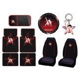 Betty Boop Star 9PCS Set Car Floor Mats Steering Wheel Cover Key CD Visor seat covers