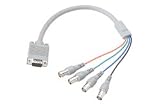 VGA Breakout Ext. Cable, HD15 Male / 4 BNC Female, 1.5 ft, # Coax: 4