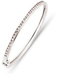 Childrens Sterling Silver CZ Bangle - S00102 - Width 2.5mm - Diameter 40mm.