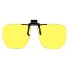 Polycarbonate Clip-on Flip-up Canary Yellow Enhancing Driving Glasses - 60mm Wide X 54mm High (136mm Wide)