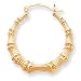 14k Polished Bamboo Hoop Earrings