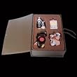 4-Piece Glass Baby Boomer Theme Christmas Ornament Boxed Gift Set